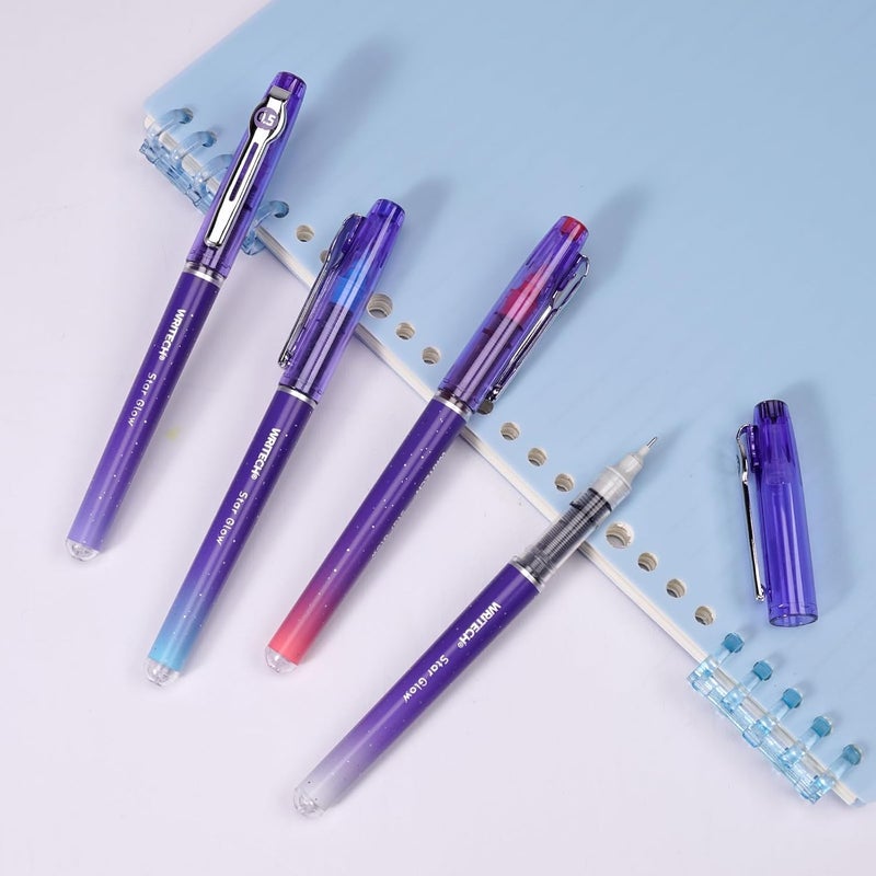 WRITECH Liquid Ink Rollerball Pens: 0.5mm Assorted Color Ink Fine Point Tip Rolling Roller Ball Pen Multicolor No Bleed & Smudge for Journaling Smooth Writing Drawing 4ct - Image 5